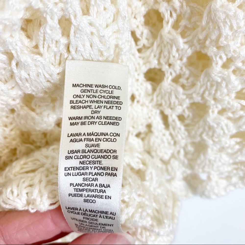 Chico's Crochet Half Sleeve Top Cream Size Small - Picture 12 of 12